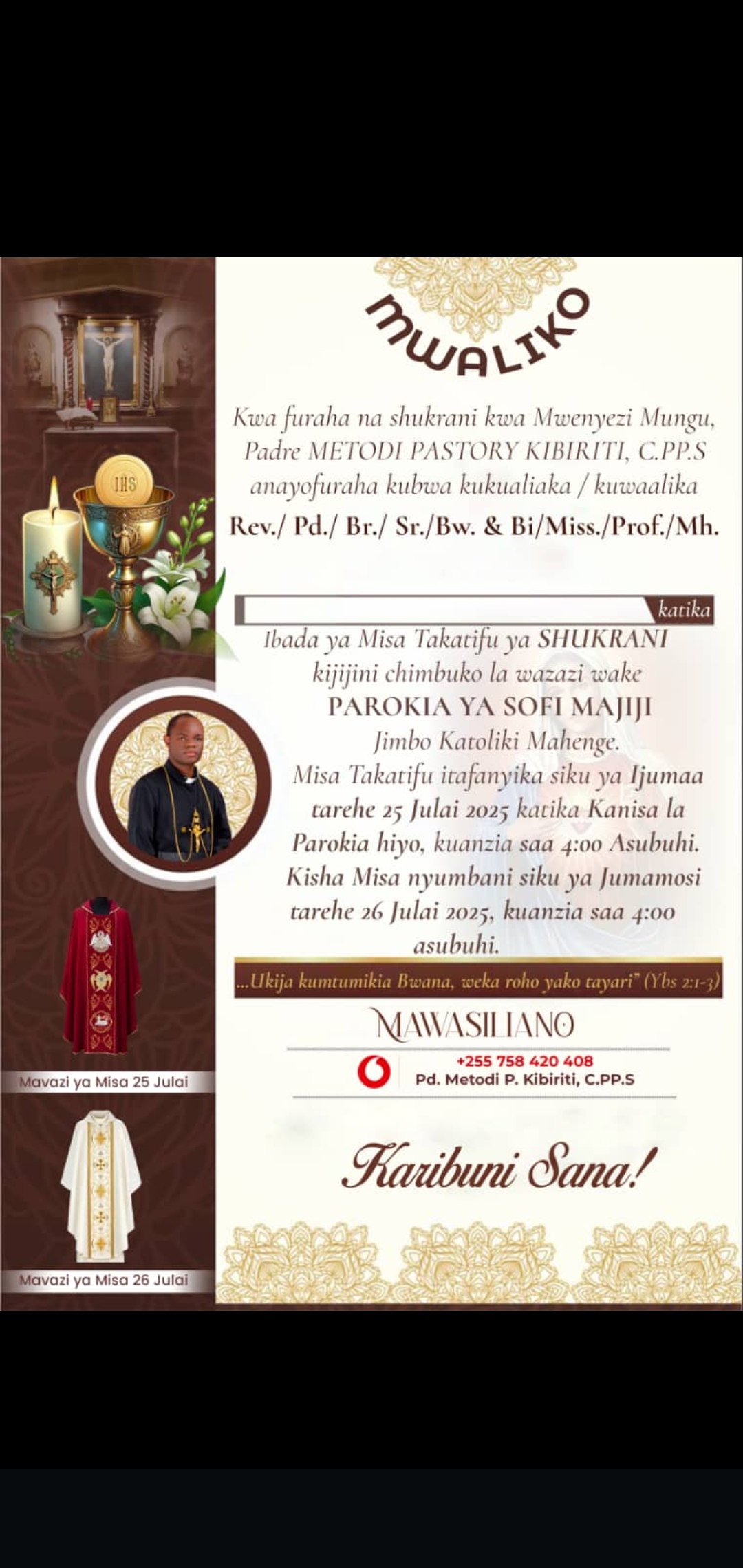 THANKSGIVING MASS OF FR METOD KIBIRITI